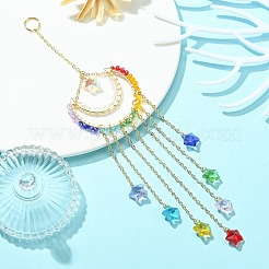 Стеклянные подвески со звездами и луной HJEW-JM01144