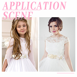 Цветочный атласный пояс для невесты для свадебного платья AJEW-WH0678-91