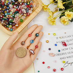 Гальванизированные граненые ab цветные прозрачные стеклянные бусины&nbsp;EGLA-SP0001-20B