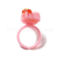Открытое кольцо-манжета из смолы с мультяшными сладостями для детей RJEW-K239-21