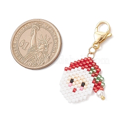 Подвесные украшения из стеклянных бусинок на рождественскую тематику HJEW-MZ00341-01