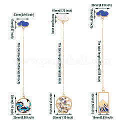 8 шт. 8-х стильная закладка из цинкового сплава для чтения AJEW-CW0005-05