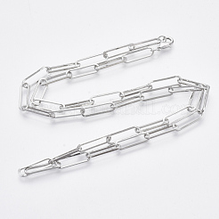 Колье из латуни с плоской овальной скрепкой&nbsp;MAK-S072-07B-P