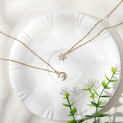 2 шт. ионное покрытие (IP) 304 нержавеющая сталь спутниковая цепь ожерелья для мужчин и женщин&nbsp;NJEW-BBC0001-49