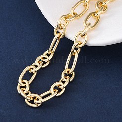 Латунные браслеты-цепочки Фигаро для женщин и мужчин BJEW-K273-03G
