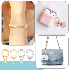 8 шт. 4 стиля латунных пружинных затворных колец KK-BC0013-65