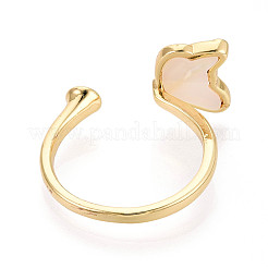 Оправа для манжет из латуни с микропаве из прозрачных кубических цирконий и ракушек KK-T079-44G