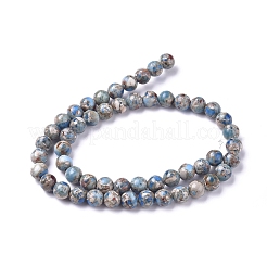 Собранные синтетические бирюзовые и имперские нитки из бисера яшмы&nbsp;G-D0006-C02-8mm-01