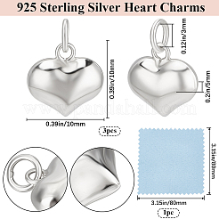 3 шт. 925 подвески из стерлингового серебра STER-BBC0007-91