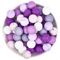 90шт 6 цвета силиконовые бусины SIL-PA0001-07B