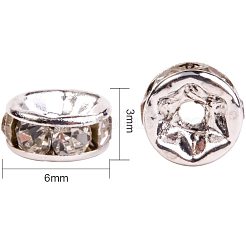 Посеребренные медные Ближний Восток горный хрусталь Spacer бисер RB-PH0001-07S-NF