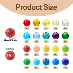 1990 шт. 20 вида прозрачных и непрозрачных стеклянных бусин&nbsp;SEED-TA0001-42
