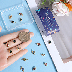 24 шт. 12-цветные подвески-коннекторы из нержавеющей стали 304 со стразами&nbsp;STAS-SC0006-39