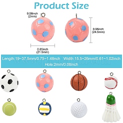 16 шт. 8 подвески из непрозрачной спортивной смолы&nbsp;FIND-CJ0005-35