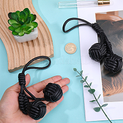 Подвесные украшения из искусственной кожи в виде плетеного шара&nbsp;AJEW-WH20054-143B