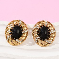 Овальные серьги-гвоздики из нержавеющей стали 304&nbsp;LS-EJEW-M105-05G