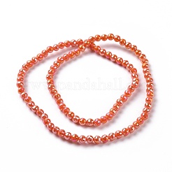 Гальванизировать непрозрачные сплошной цвет стеклянные бусы пряди GLAA-E036-11A