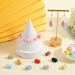 40шт 20 цвета овальные силиконовые фокусные бусины SIL-SC0002-33