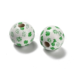 Серия ко дню святого патрика печатные деревянные европейские бусины схима WOOD-V002-01G