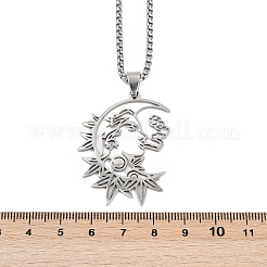 Готические ожерелья с подвеской в виде полой луны из нержавеющей стали 201&nbsp;LS-NJEW-K283-04P