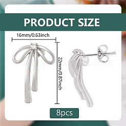 4 пара серег-гвоздиков из латуни с кубическим цирконием для женщин EJEW-BC0001-17P