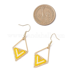 Серьги-подвески из ромбовидного стекла&nbsp;EJEW-MZ00640