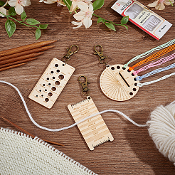 3 набор из 3 стилей брелоков из бланшированного миндального дерева KEYC-BC0001-18