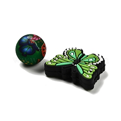 25 шт. бабочка и круглые силиконовые бусины-фокусы SIL-L005-02C