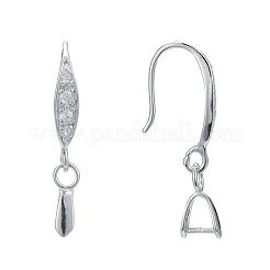 Антикоррозийное родиевое покрытие 925 серьги-крючки из стерлингового серебра STER-F033-55P