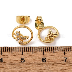 Серьги-гвоздики из циркония&nbsp;LS-EJEW-D328-04G-02