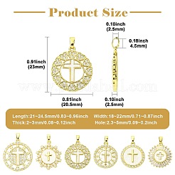 6 шт. 6 стиля латунные подвески с микропаве и кубическим цирконием&nbsp;KK-CJ0004-11