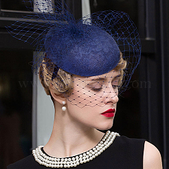 Круглая шляпа-фантаст из искусственной конопли для шляпной мастерской&nbsp;AJEW-WH0472-45C-01