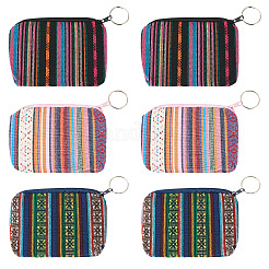6 шт. кошельки из хлопчатобумажной ткани в полоску в стиле бохо&nbsp;ABAG-TA0001-83