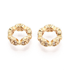 Латунь микропаве прозрачный кубический цирконий европейский бисер KK-N275-03G