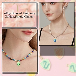 12шт 4 цвета сплава эмалевые подвески&nbsp;ENAM-YW0003-93