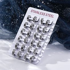 Серьги-кольца из нержавеющей стали 304 с эффектом полировки EJEW-M001-14P