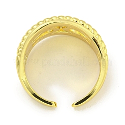 Стойки с покрытием из латуни микро-паве цепи с цирконием открытые кольца-манжеты для женщин RJEW-I104-08G