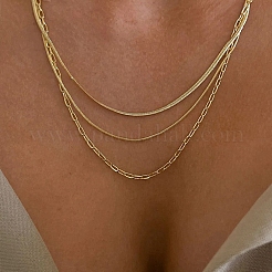 Ожерелья из трехслойной нержавеющей стали NJEW-D054-01A-01G