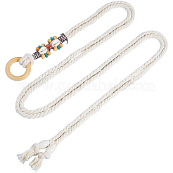 Ручная работа тканые хлопчатобумажные льняные пояса-цепочки для женщин дамское платье AJEW-WH20017-75C