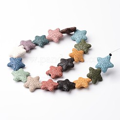 Окрашенные звезды синтетические бусы из лавового камня G-F259-07-26mm