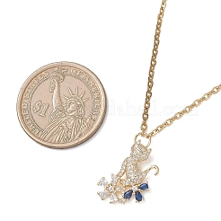 Подвеска в виде кошки с цветком&nbsp;NJEW-JN05715