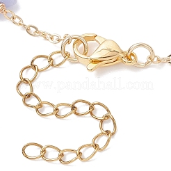 Изготовление браслета-цепочки из синтетического голубого кружевного агата и натурального пресноводного жемчуга с рисом и латунью AJEW-JB01456-01