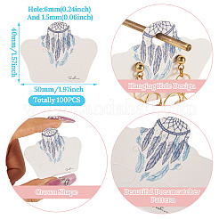 100 шт. Карточки для демонстрации ювелирных изделий из бумаги с перьями CDIS-TA0001-42