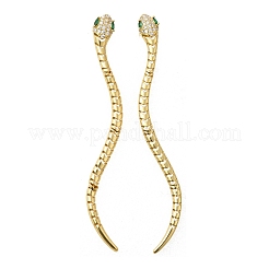 Латунь кубического циркония серьги стержня EJEW-K319-02G