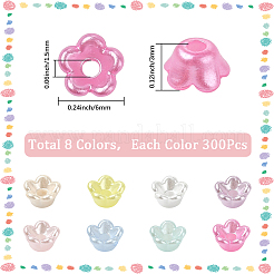 2400шт 8 цвета непрозрачные акриловые бусины FIND-SP0001-18