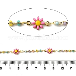 Латунные эмалированные цветочные звенья цепи CHS-H112-22G-02