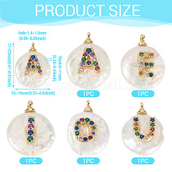 5 шт. 5 вида натуральных культивированных пресноводных жемчужин в виде самородков с подвесками в виде букв PEAR-TA0001-27