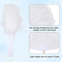 Дизайн веера из смолы и перьев&nbsp;AJEW-WH20064-50A