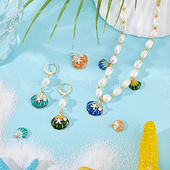 8шт 8 стиля латунные эмалевые подвески&nbsp;KK-PH0014-08