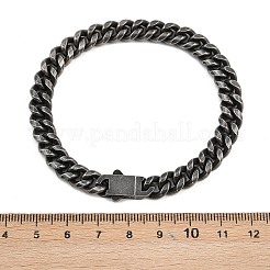 Браслеты-цепочки из хирургической нержавеющей стали 316 пробы с кубинскими звеньями BJEW-C125-12AS